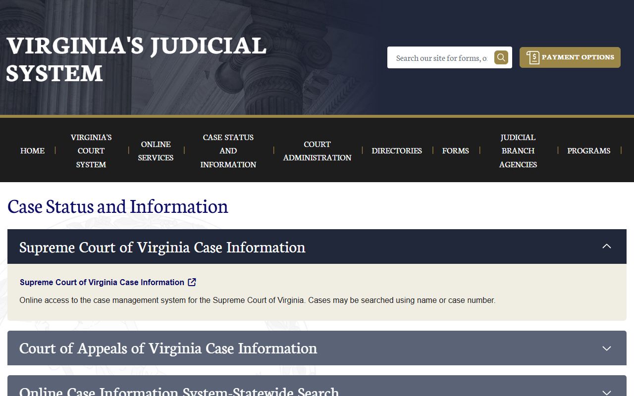 Richmond County court records after arrest search through Virginia court case status